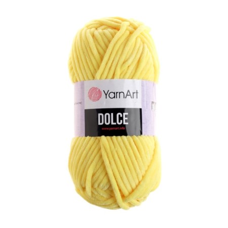 Yarn "Dolce" 100% micropoliester 120m/100g (761 yellow)-1