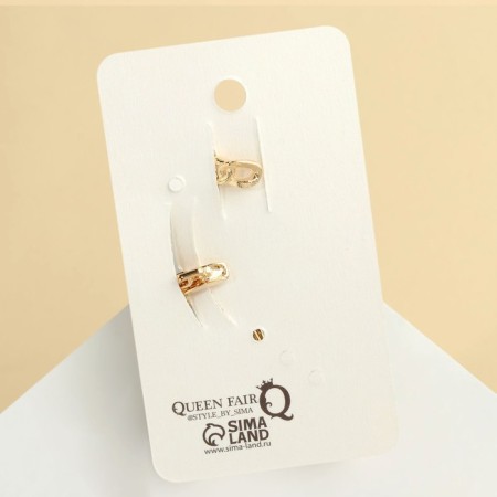 Earrings "Kuffs" twisted with a chain, set 2 pcs., Color gold-2