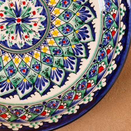 Largan Rishtan ceramics "Patterns", 25 cm, blue-10