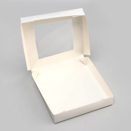 Container for removal, with a window, white, 20 x 20 x 4 cm-3