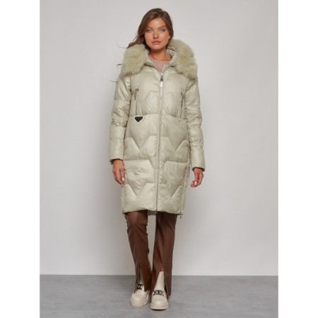 Coat insulated winter female, size 56, the color is light green