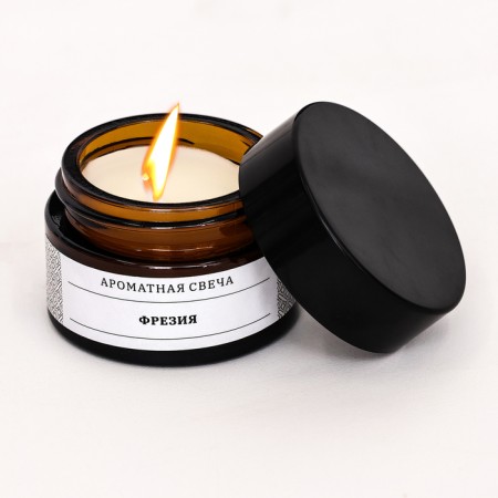 Aromatic candle in the bank "Freesia", soy wax, 12 g-2