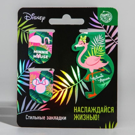 Magnetic bookmarks on the postcard "Enjoy Life", Minnie Mouse, 3 pcs.