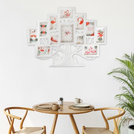 Wall watches with photo frames "Family tree", silent, 82 x 58 cm, aa-4