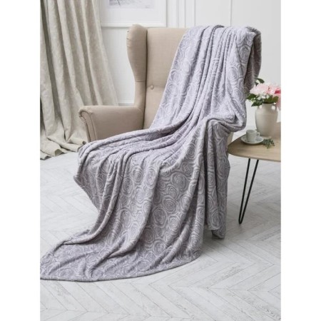 Blanket - rose cover, size 200x220 cm, gray color