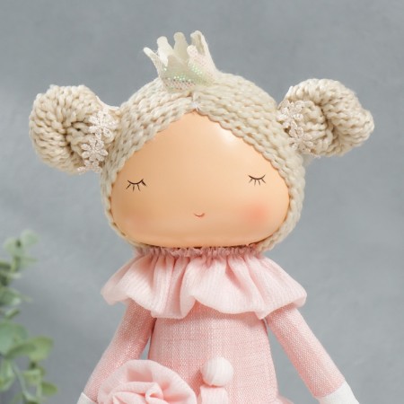 Interior doll "Little princess in pink, with flower" 35x15.5x17 cm-6