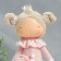 Interior doll "Little princess in pink, with flower" 35x15.5x17 cm