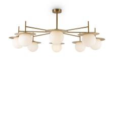 Подвесной светильник Freya FR5202PL-08BS Camelia, 1000х1000х420 мм, E27, 8х60Вт, цвет латунь