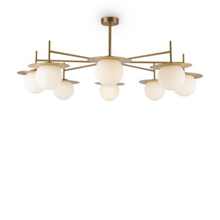 Suspended lamp Freya Fr5202PL-08BS Camelia, 1000x1000x420 mm, E27, 8x60W, brass color