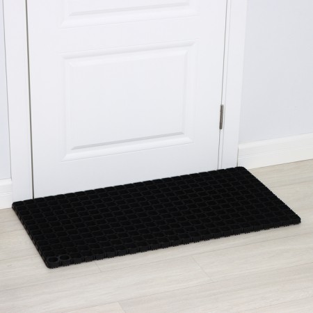 Muddy mud -bearded rug, 50 × 100 × 2.2 cm, black color-5