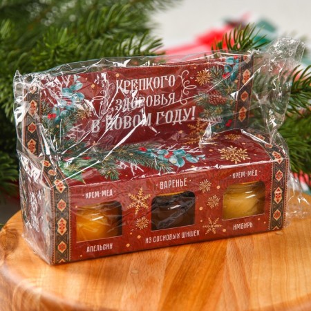 Set of "bright holidays": 2 cream-media and jam with cones of 30 g.-6