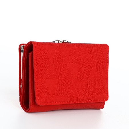 Women's wallet on magnets, red color