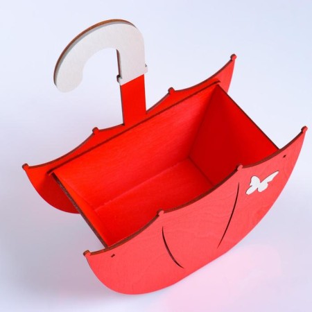 Kashpo wooden "Umbrella with a suspension", red, 19 × 9 × 21.5 cm-3
