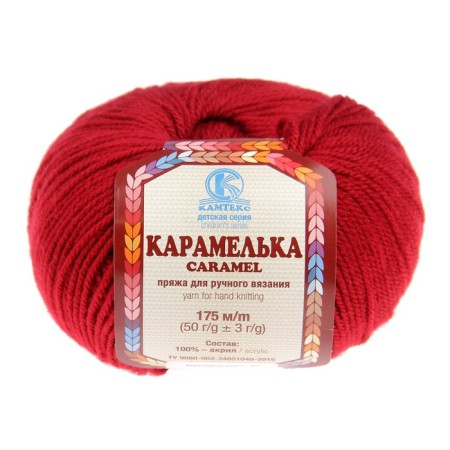 Yarn "caramel" 100% acrylic 175m/50g (091 cherries)-1