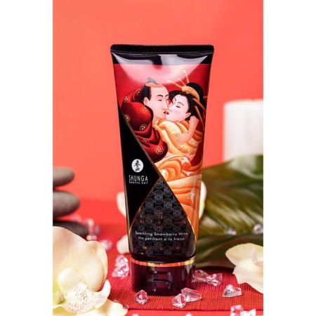 SHUNGA massage cream "Strawberries and champagne", edible, 200 ml-6