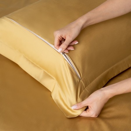 KIA pillowcase set, size 70x70 cm, gold color, 2 pcs-2