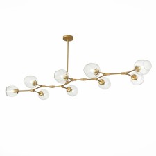 Suspended EVOLUCE lamp. Sle154823-09. Rametto. 9x40 watts, E27, 233x82x33 cm, golden color