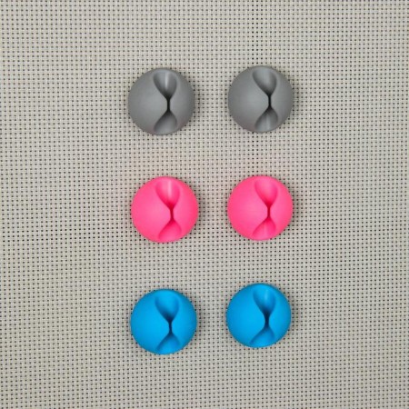 Clamps for wires, 6 pcs, color mix-7