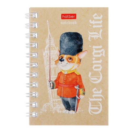 Notebook, A7, 40 sheets, in a cage, on the crest, "Corgi_Life", cover coated cardboard, OFSET block-1