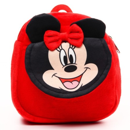 Blue backpack, with a zipper, with a pocket, 19x22 cm, Minnie Mouse-2