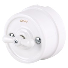 Single-valve switch WL18-01-03, white color, retro