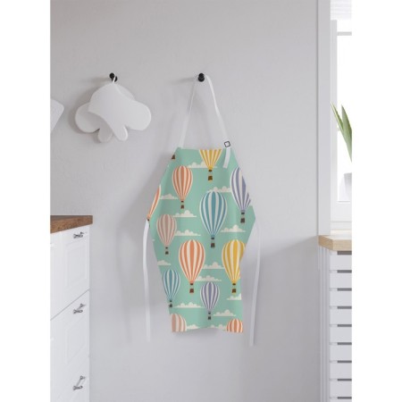 Apron kitchen with a photo print "Rainbow balloons", adjustable, size OS-1