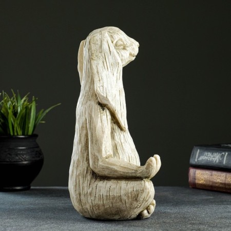 Figure "Hare Yoga" 25x19x10cm, Gray Stone-7