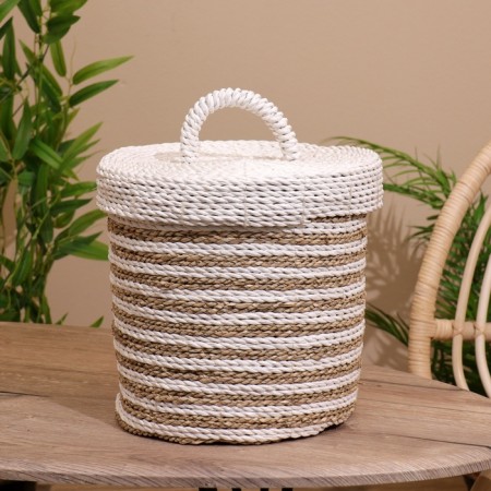 Wicker basket with a lid 27x27x35 cm