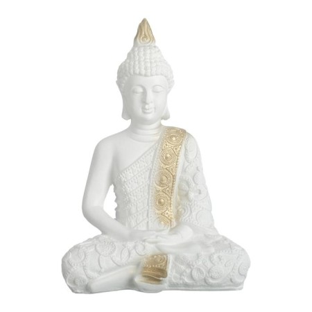 Figure "Buddha Small" 16x9x23cm white-gold-4