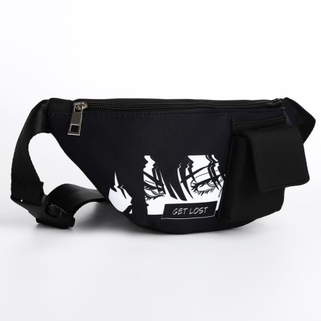 Textile belt bag with pocket "Get Lost" 30*14*6 cm-2