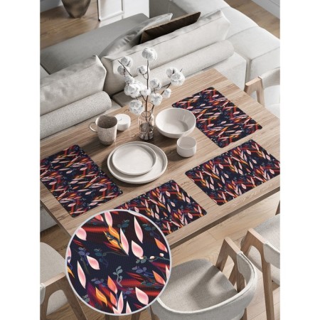 A set of napkins for setting the table “Abstraction”, rectangular, rounded edges, size 30x46 cm, 4 pcs-1