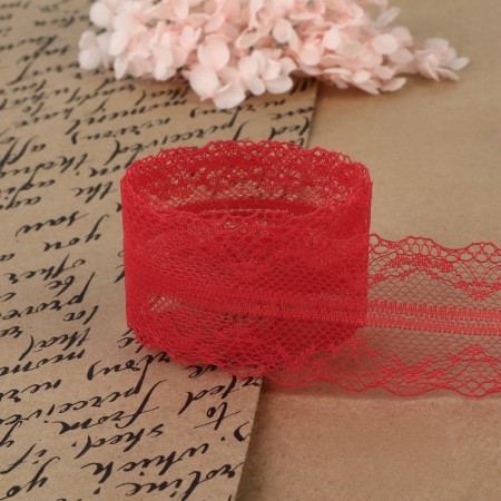 Capricon lace, 35 mm × 10 ± 1 m, red color-2