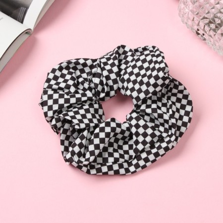 Hair elastic band "Orbit" cage mini style, 12 cm, black and white