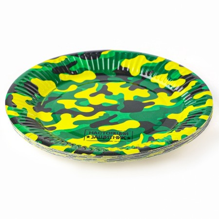 A set of paper utensils "Military", 12 glasses, 12 plates-5