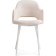 Stool on a metal frame Gutride metal/velor, white/beige 51x56x82 cm