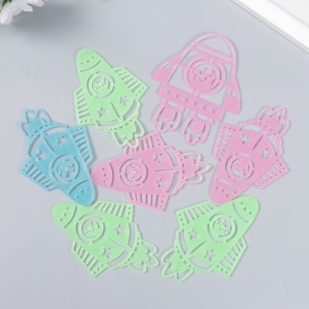 Phosphorus "rockets" sticker with glue pads set of 7 pcs MIX 19x13 cm
