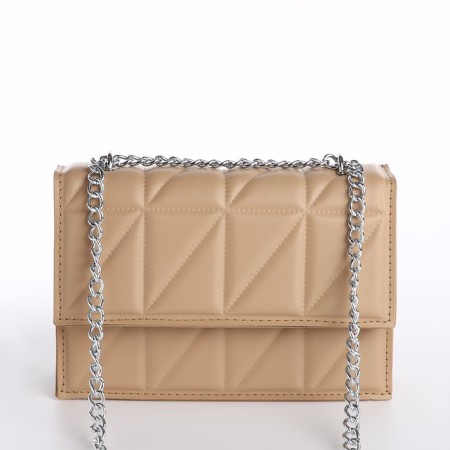 Women's bag on the valve, 22x15x6 cm, beige color-4