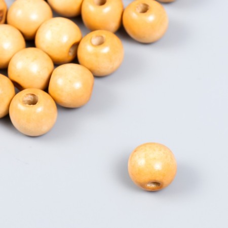 Wooden beads "Astra" round, 16 mm, 50 g, natural tree