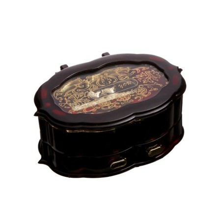 Casket Musical oval "Carved" 12x8x5 cm-3
