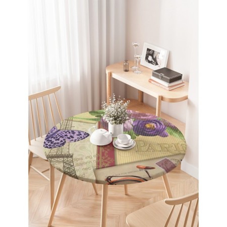 The tablecloth on the table “Interesting postcard”, round, oxford, elastic band, size 120x120 cm, diameter 75-100 cm-2