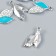Decor for creativity metal, enamel, rhinestones "Two leaves" silver 1.3x2.2 cm