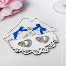 Renaissance stand stand, 15x12.5x6.2 cm, blue-serebly