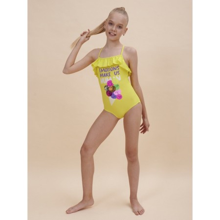 Swimsuit for girls, height 116-122 cm, lime color-5