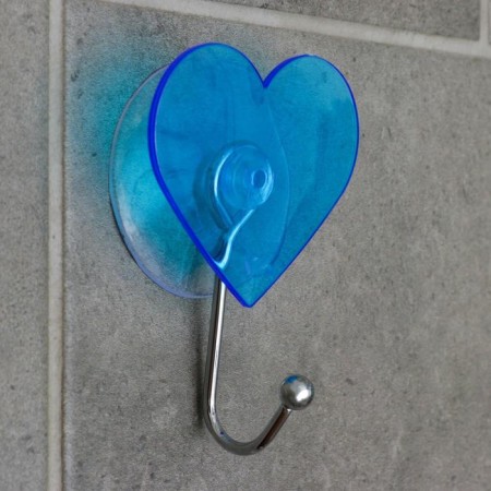 Hook on a vacuum suction cup "heart", color mix