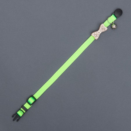 Koshachi collar "bow" with rhinestones, 30 x 1 cm, light green-4