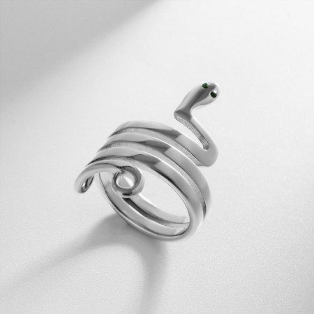 Ring Xuping Snake of Temptation, white color in silver, size 18-2