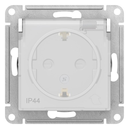 SEETLASDESIGN, 16 A, 250 V sockets, built -in., S/k, curtains, lid, IP44, white, Atn200145