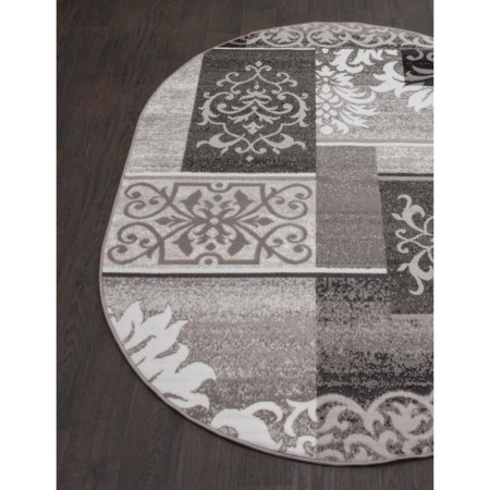 Oval Merinos Silver carpet, size 250x350 cm, Gray color
