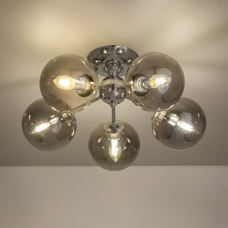 Ceiling Citilux "Tommy" CL102150, 52x52x24.5 cm, 5x40W, e14, gray color gray-2