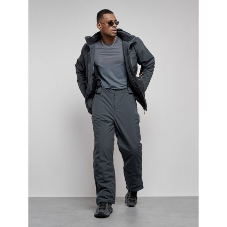 Male winter ski costume, size 56, dark gray color-17